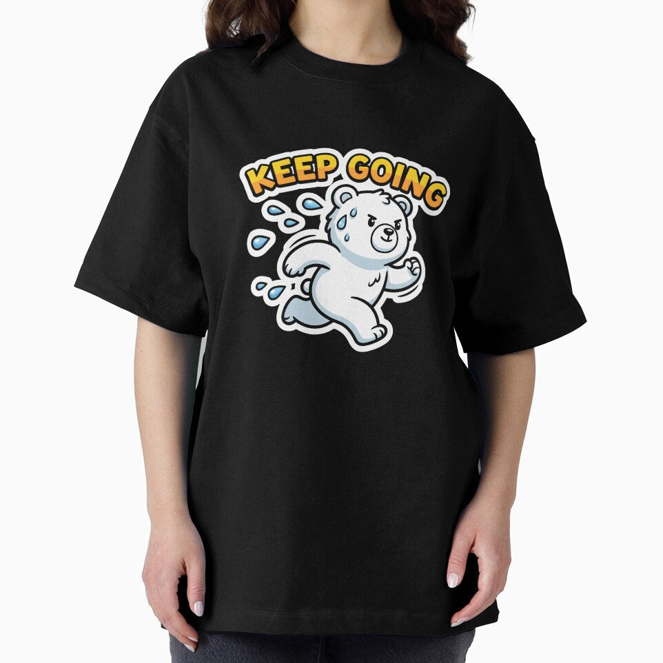 Keep Going - Cute Running Bear Motivational Sticker by Atlant11