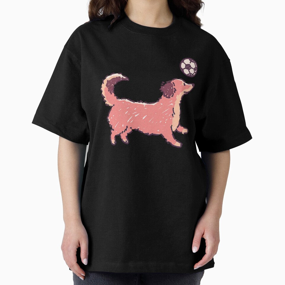 Soccer Football Dachshund, playful textured halftone illustration by Magnificent Lizard