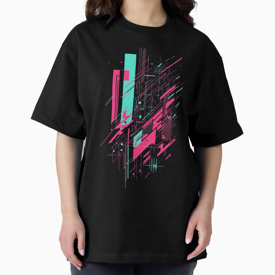 Neon Cyber Circuit Burst by PalmixArt