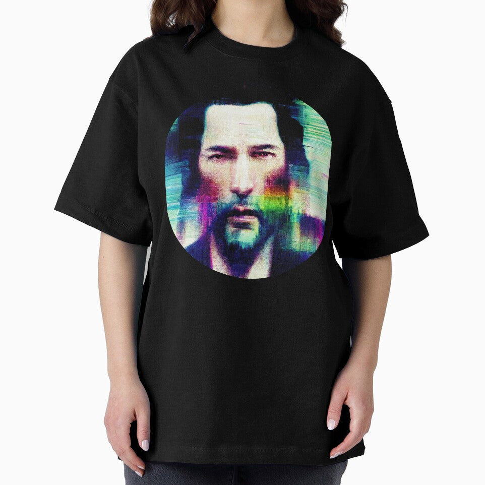 Glitch-art portrait of Keanu Reeves by Åveline Dvorak