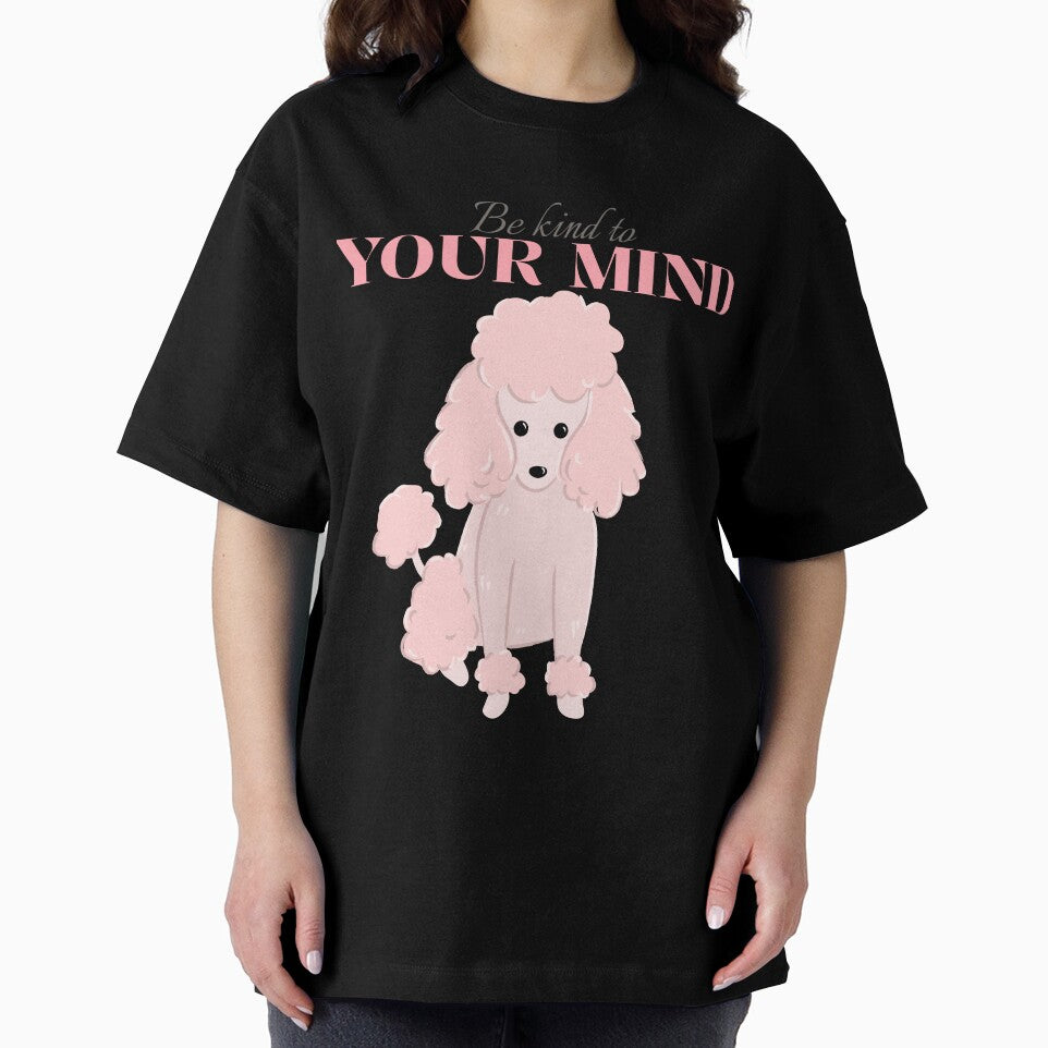 Be kind to your mind vintage dog pink bow poodle by SoulfulT