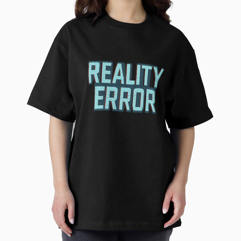 "Reality Error" Glitch Typography T-Shirt – Cyberpunk Neon Futuristic Design by SkyyWorks