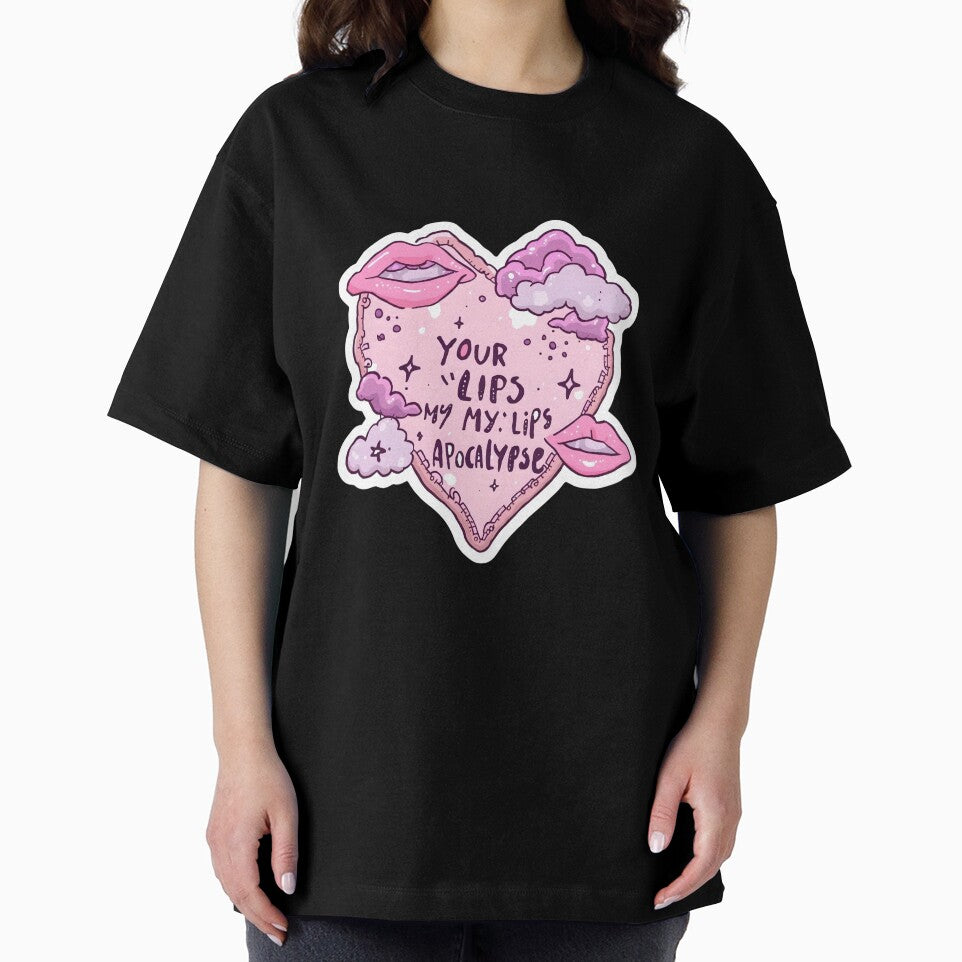 Your Lips My Lips Apocalypse T-Shirt | Pastel Goth Aesthetic Heart Sticker | Alt Pop Lyric Art , Indie Music by Pixie Bloom