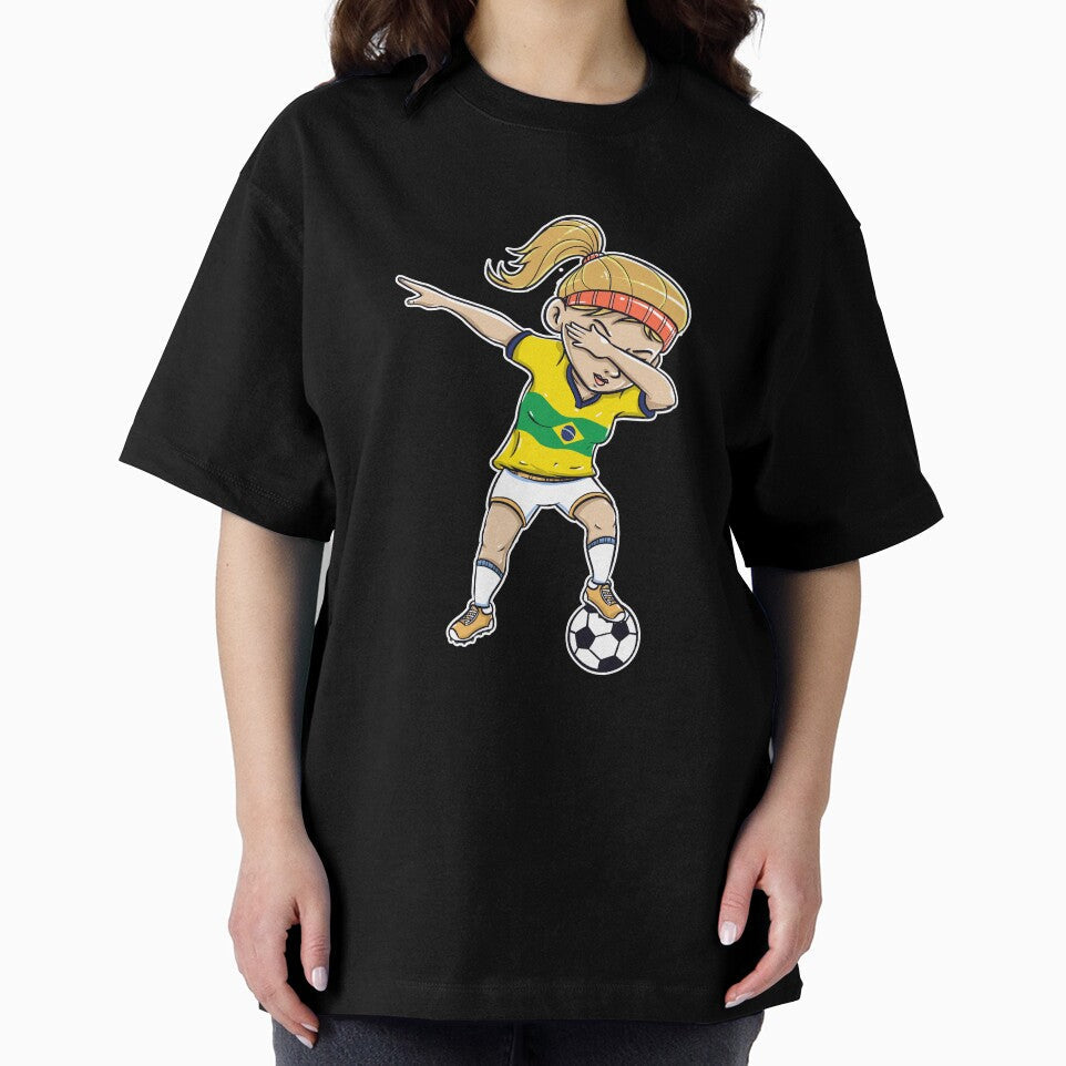 Dabbing Soccer Player Funny Brazil Fan product girl by Pummli