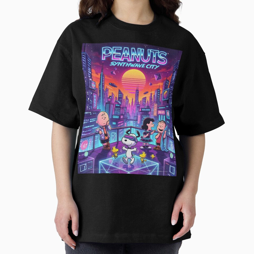 Synthwave Peanuts: Neon Cyberpunk City Art by Innova_Creations