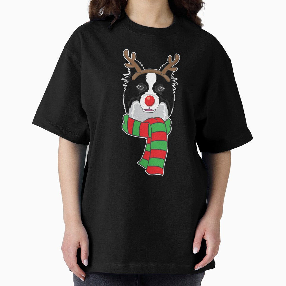 Funny Christmas Dog Xmas Reindeer Border Collie Holiday Gift by haselshirt