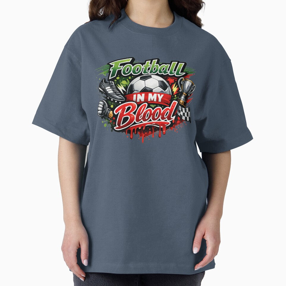 Football In My Blood | Soccer Ball, Trophy, Racing Flag by DNHZstore