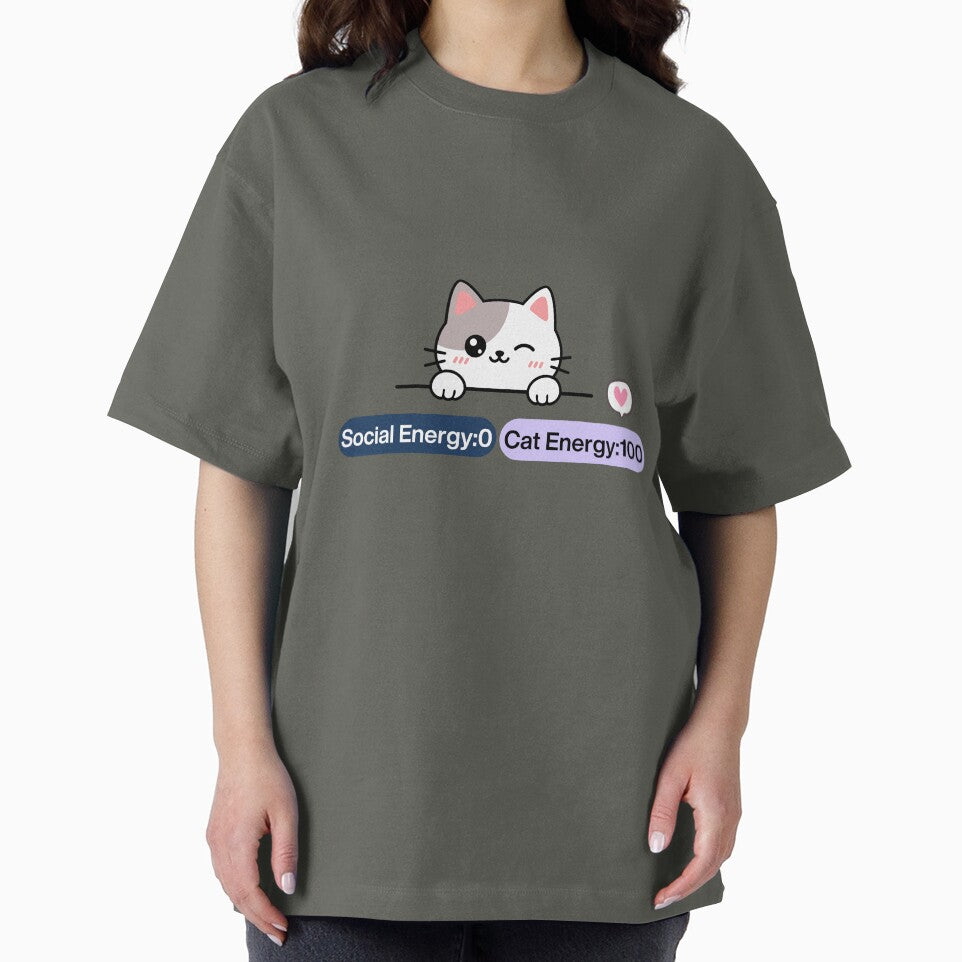 Social Energy:0 Cat Energy 100 Cute Cat Gift Idea by CuteVibesStudio