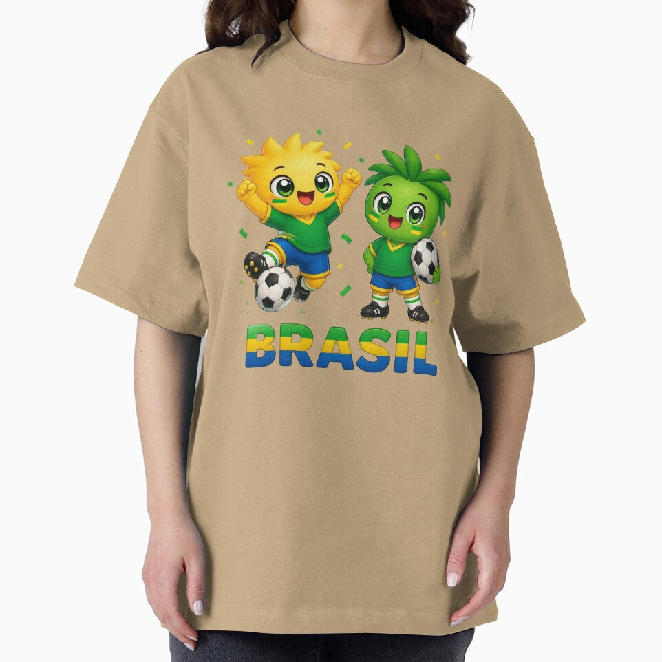 Brazil Kawaii Football Mascot Duo Cartoon by World-of-Magic