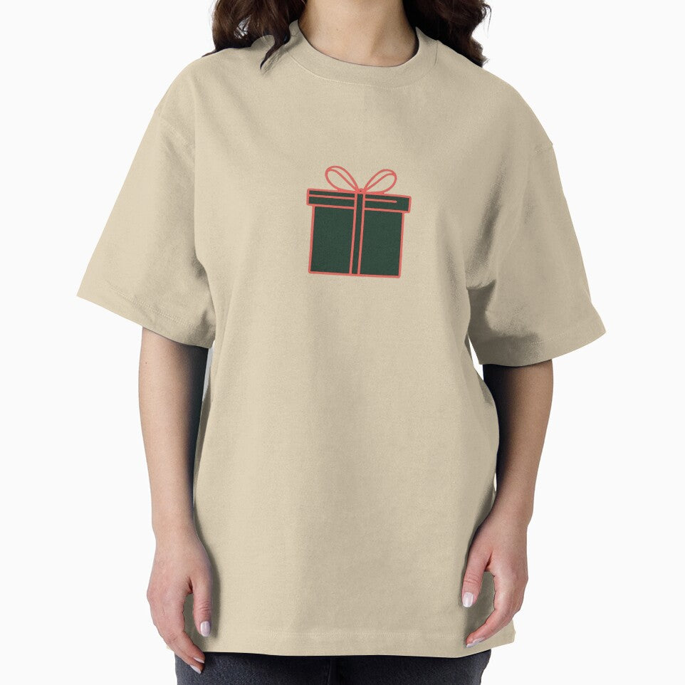 Minimalist Green Gift Box Outline with Ribbon Holiday Design by gk-creations