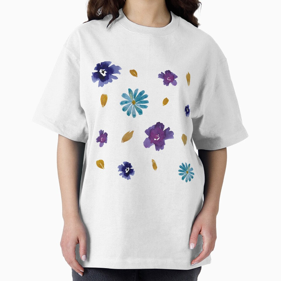 Violet daisy flower peony petal pattern watercolor by Yana Mustafina | Boho Soulful Designs