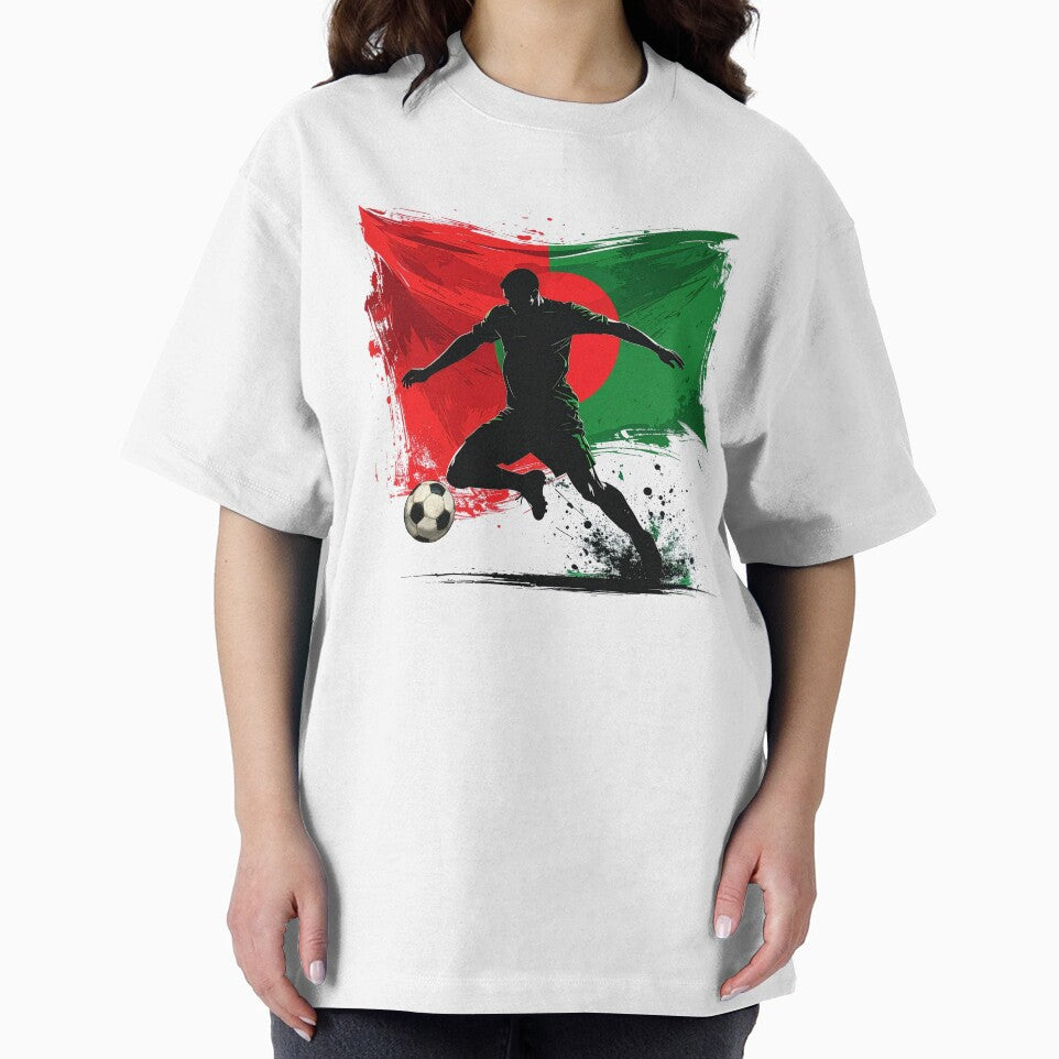 Morocco Soccer Player Art — Maroc Football Flag Action Fan Print by icemanphotos