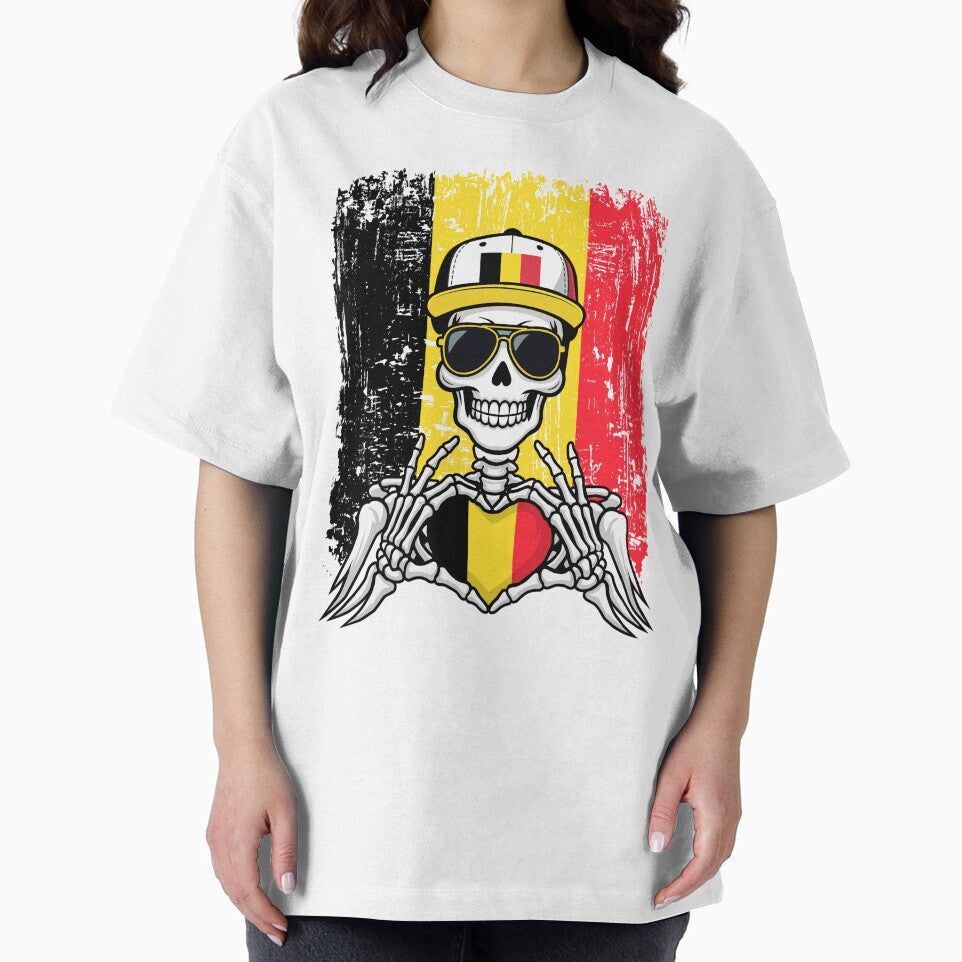 Belgian Pride Skeleton Art Tee by Colorful Designs