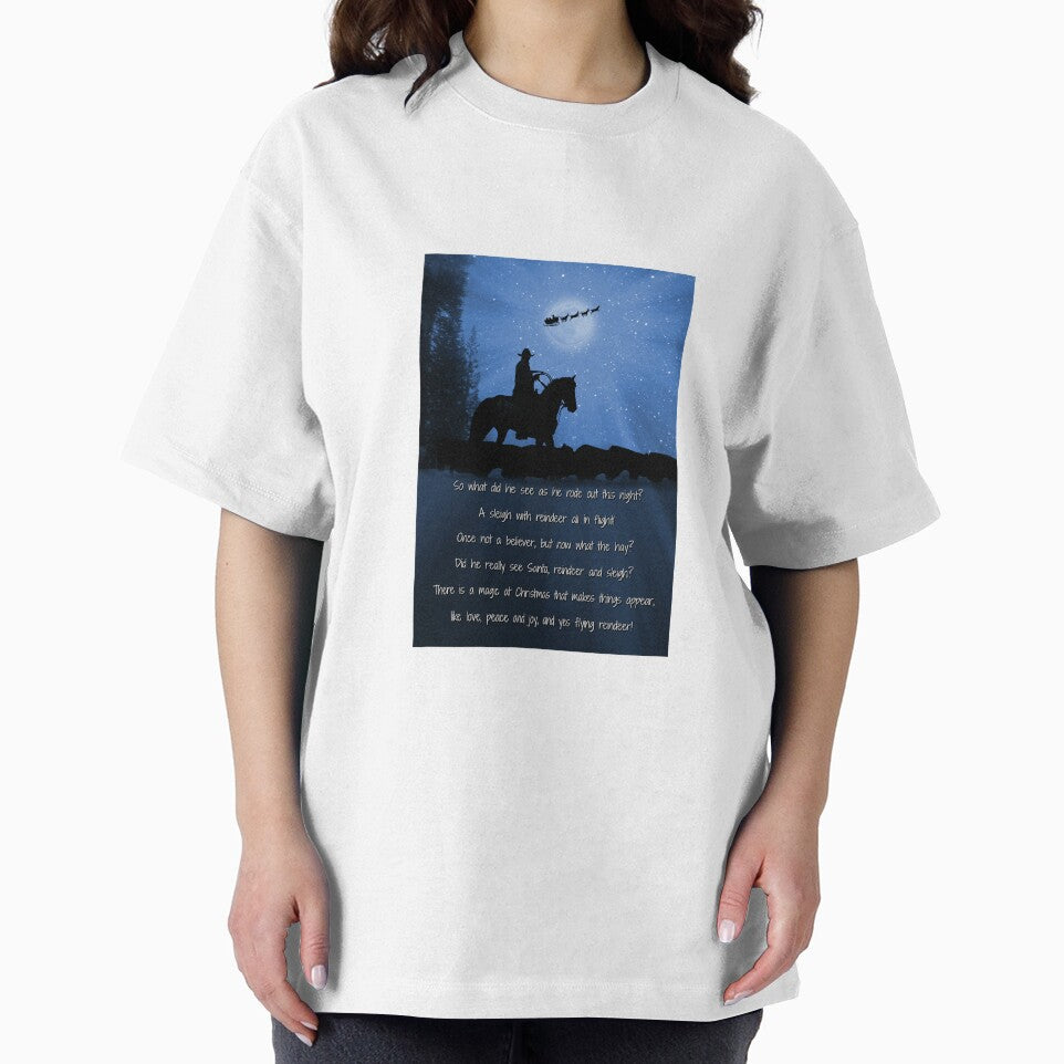 Cute Country Western Cowboy and Santa in the Snow Poem Holiday Card by Stephanie Laird