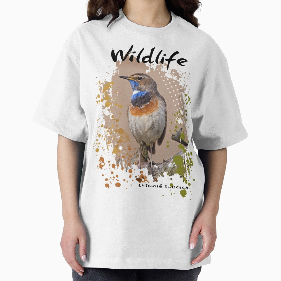Wildlife Bluethroat on White by Green Bird Design