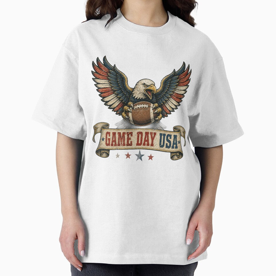 Game Day USA — Bald Eagle World Cup 2026 Football Fan T-Shirt by The96Minutes