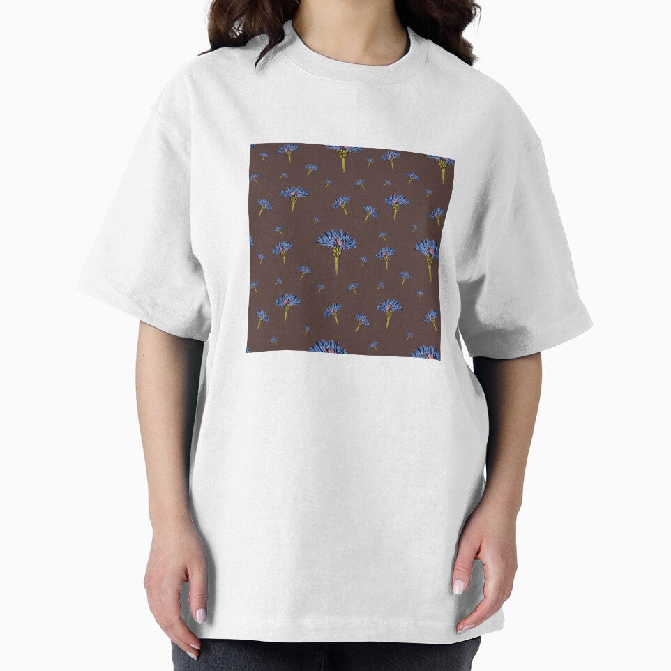 Flower blue violet pattern hand drawn watercolor dark by Yana Mustafina | Boho Soulful Designs