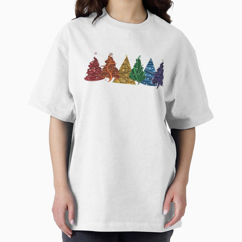 Aesthetic Colorful Abstract Christmas Trees Illustration with Whimsical Swirls and Festive Holiday Charm by QuotinTs
