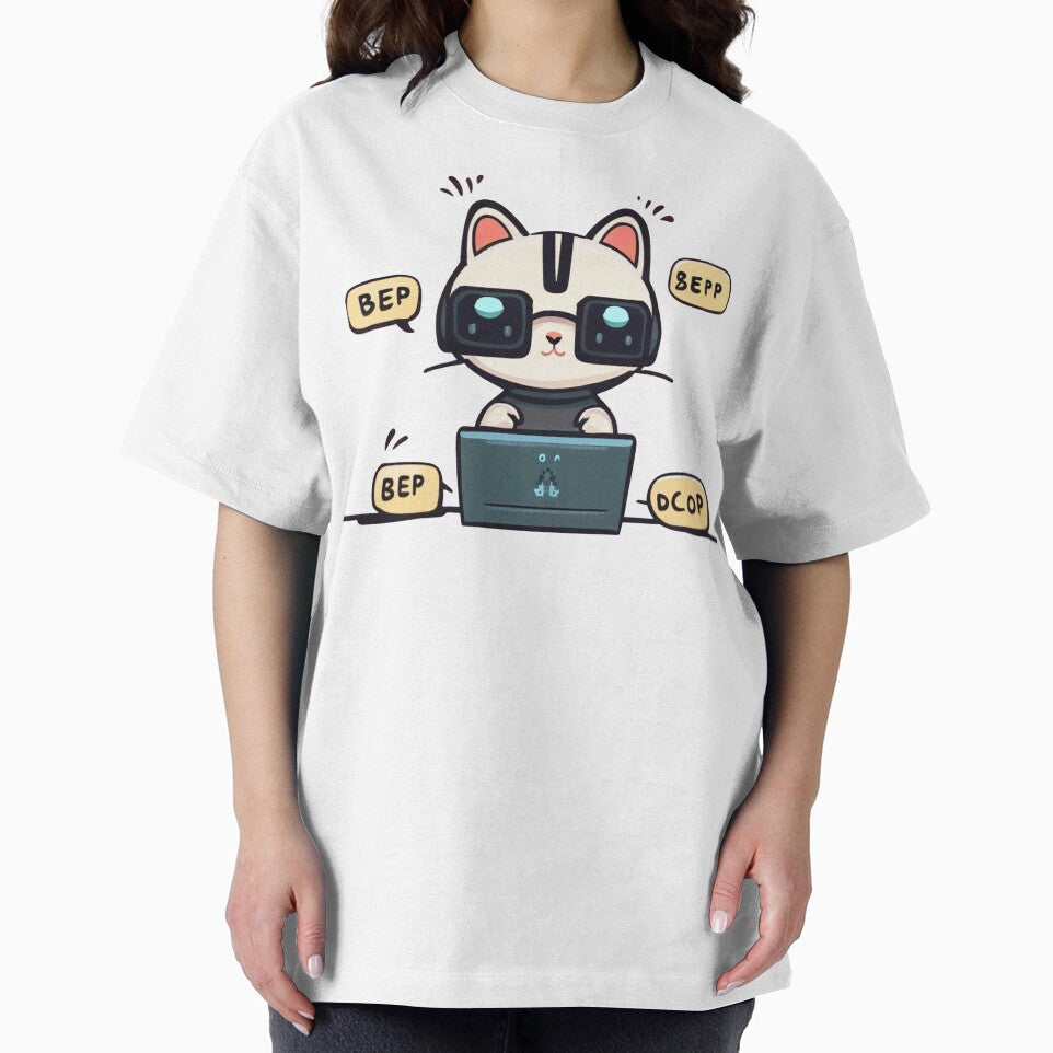 Programmer cat beep boop coding V2 by HipsterAnimals