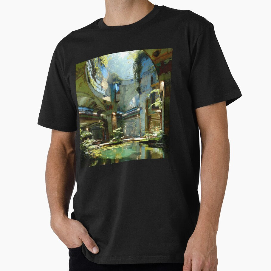 Civic Center | Mystery Archive Series | Lost Civilization Wall Art | Tropical Ruin Architecture Print | Futuristic Architectural Landscape by THE VESSEL ARCHIVE