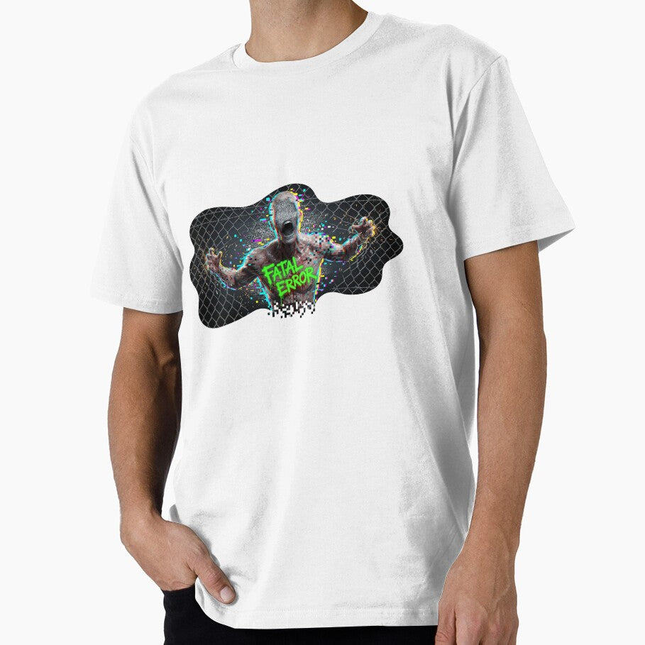 Fatal Error – Glitch Zombie Cyber Horror T-Shirt by MiracleDroplet