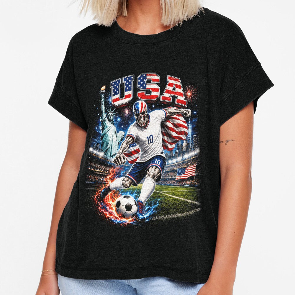 USA Soccer Skeleton Patriotic Collage by OceanBandwear
