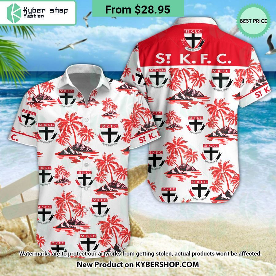 St Kilda Football Club Hawaiian Shirt Shorts