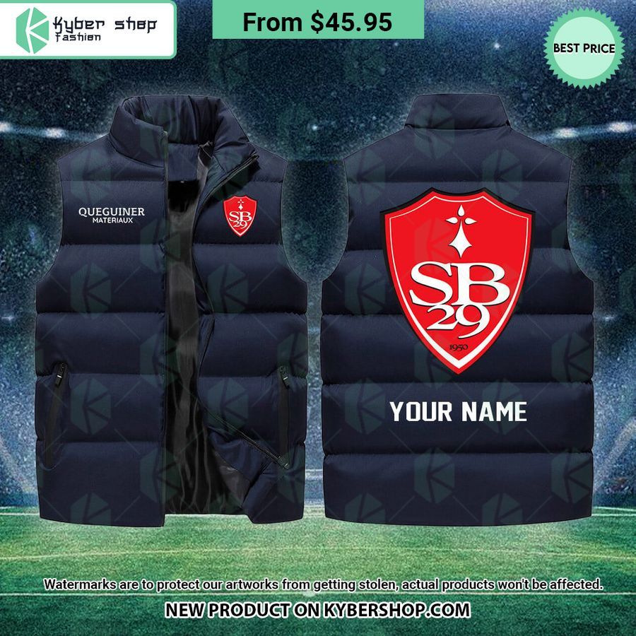 Stade Brestois 29 CUSTOM Sleeveless Puffer Down Jacket