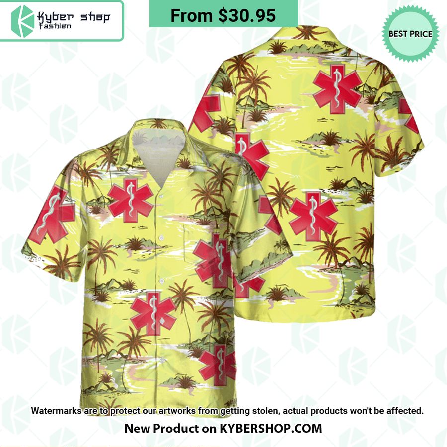 Star Of Life EMS Red Hawaiian Shirt