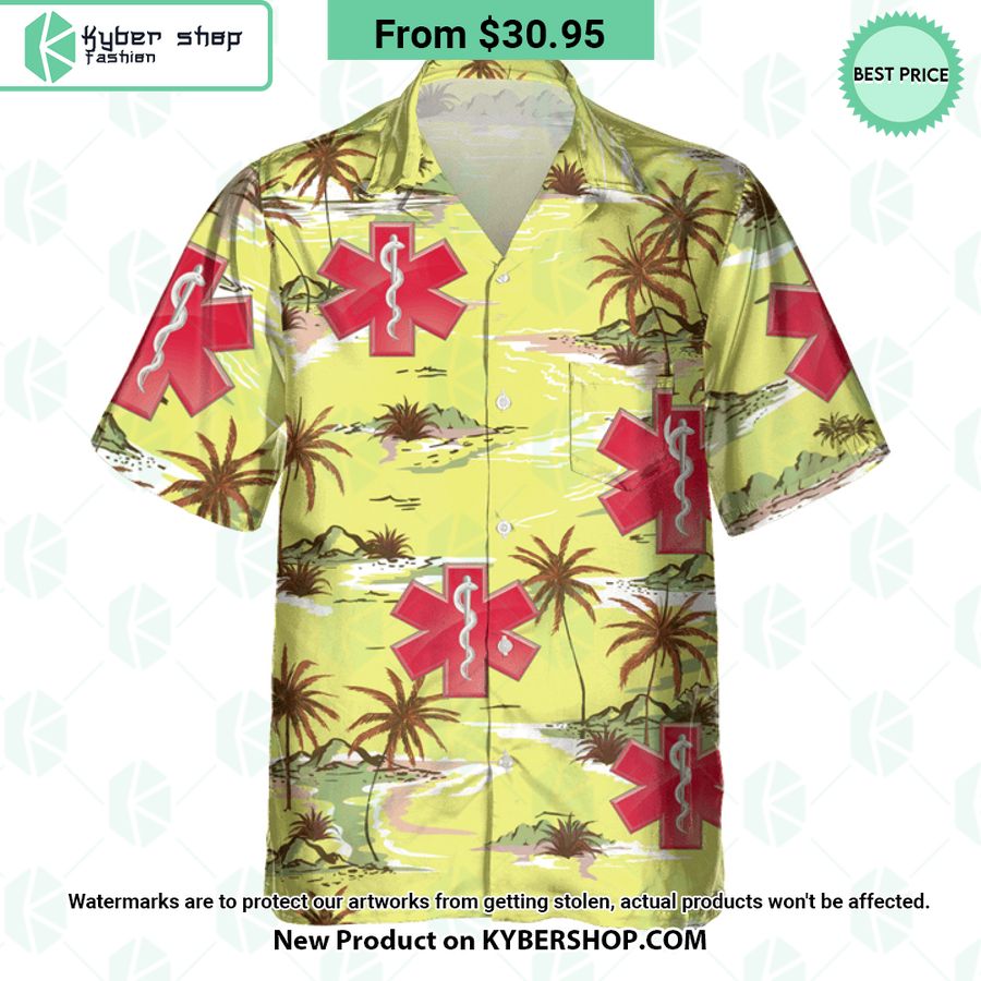 Star Of Life EMS Red Hawaiian Shirt