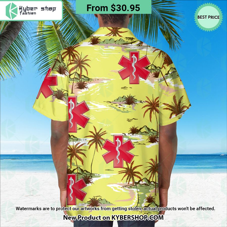 Star Of Life EMS Red Hawaiian Shirt