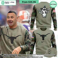Steve Sarkisian Texas Longhorns Veterans Camo Sweatshirt