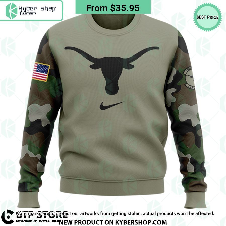 Steve Sarkisian Texas Longhorns Veterans Camo Sweatshirt