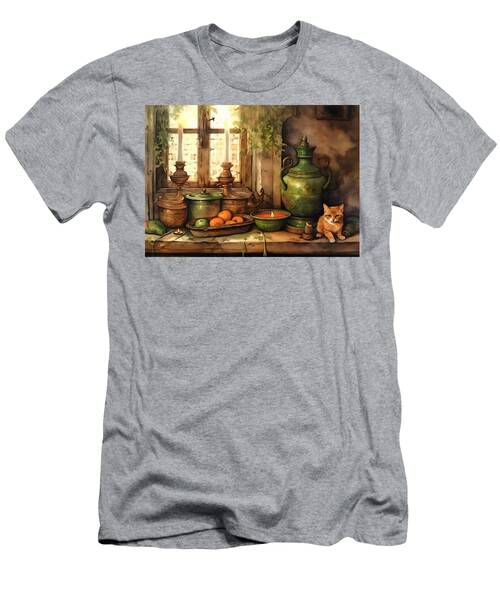 Still Life With Ceramicware Candleholders A Cat And More. L B T-Shirt