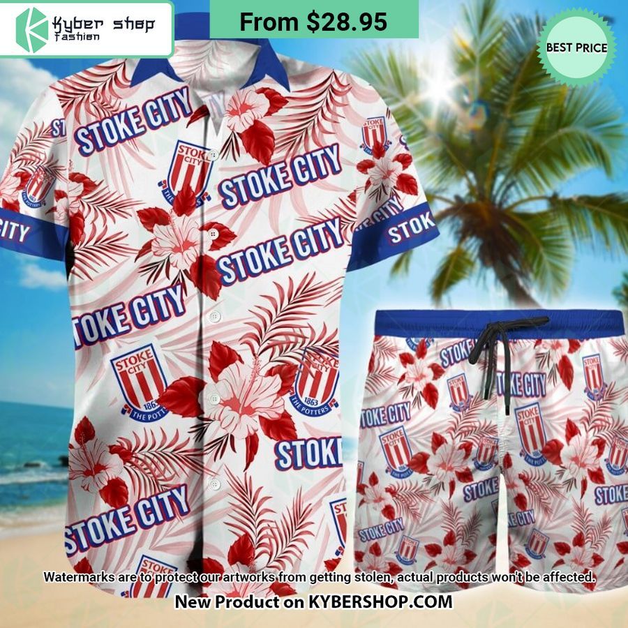 Stoke City FC Floral Hawaiian Shirt and Shorts