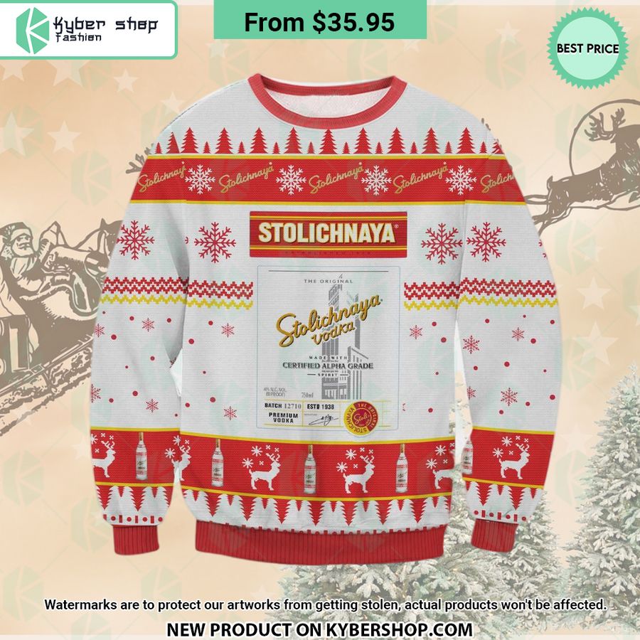 Stolichnaya Vodka Ugly Christmas Sweater