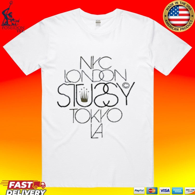 Stussy Spell Out Graphic Nyc London T-shirt