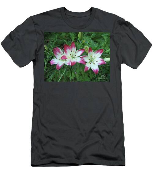 Summer Lilies Pink And White T-Shirt
