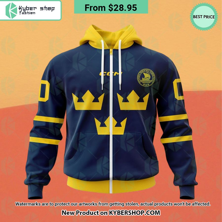 Sweden National Ice Hockey Team Navy Hoodie, Shirt