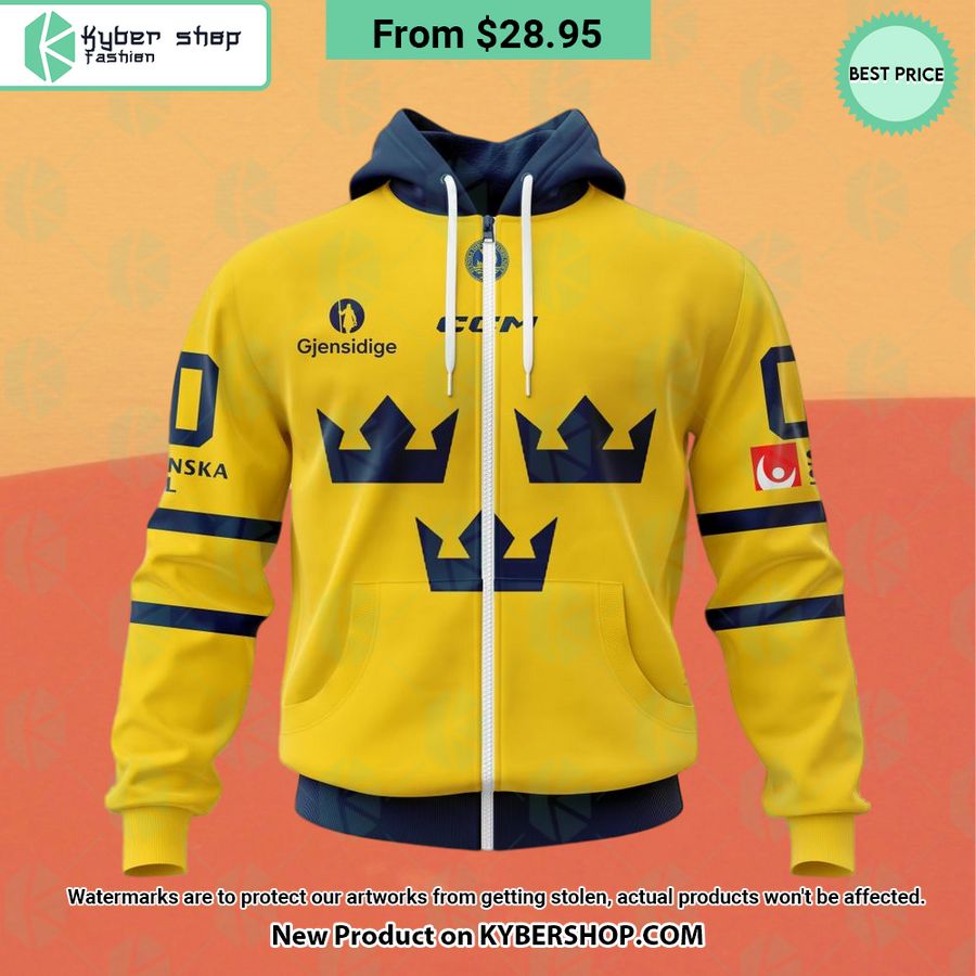 Sweden National Ice Hockey Team Yellow Hoodie, Shirt