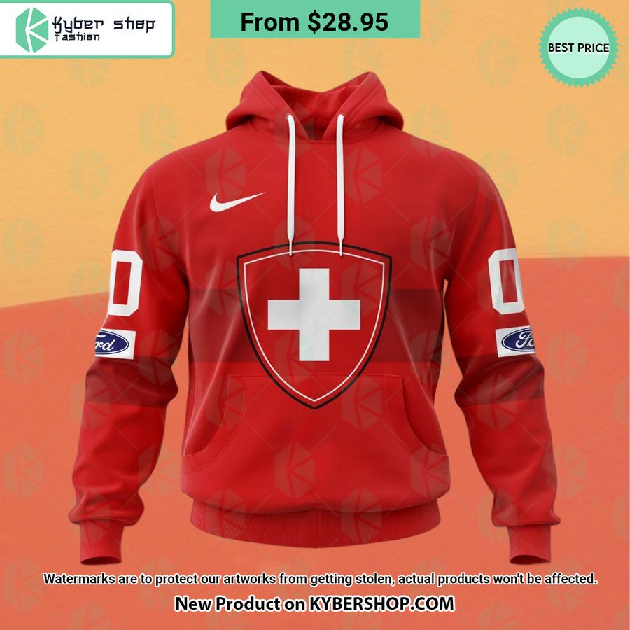 Swiss Ice Hockey Red Hoodie, Shirt