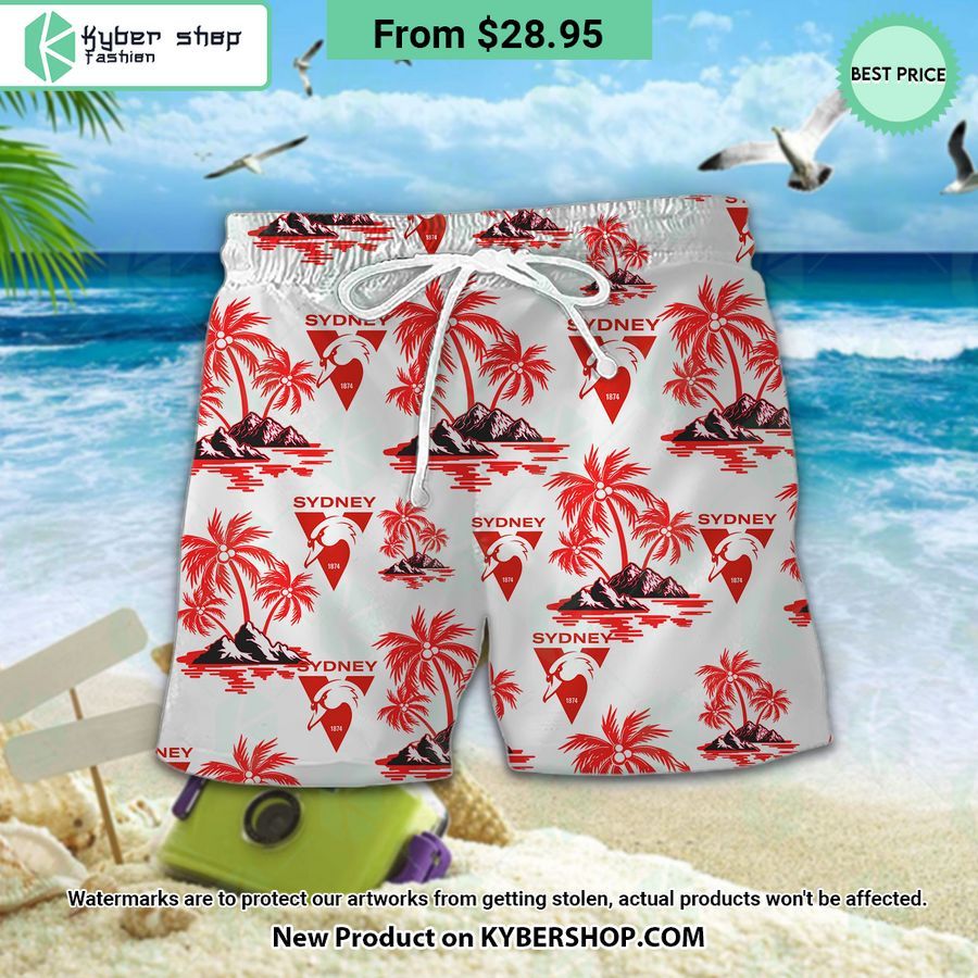 Sydney Swans Hawaiian Shirt Shorts