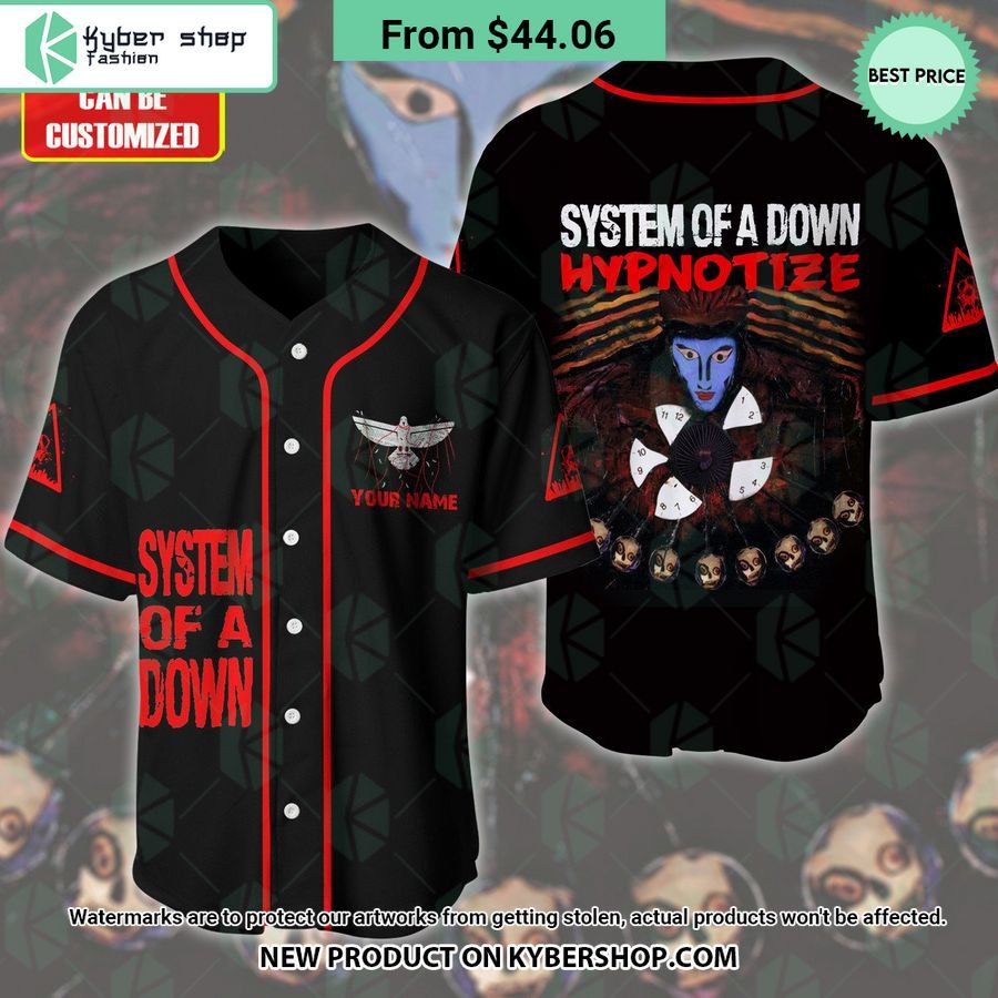 System Of A Down Hypnotize CUSTOM Baseball Jersey