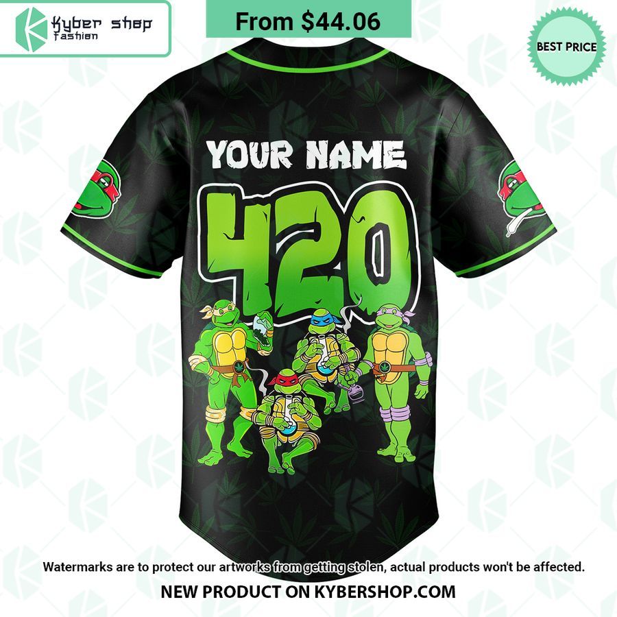 Teenange Mutant Ganja Turtles Weed CUSTOM Baseball Jersey