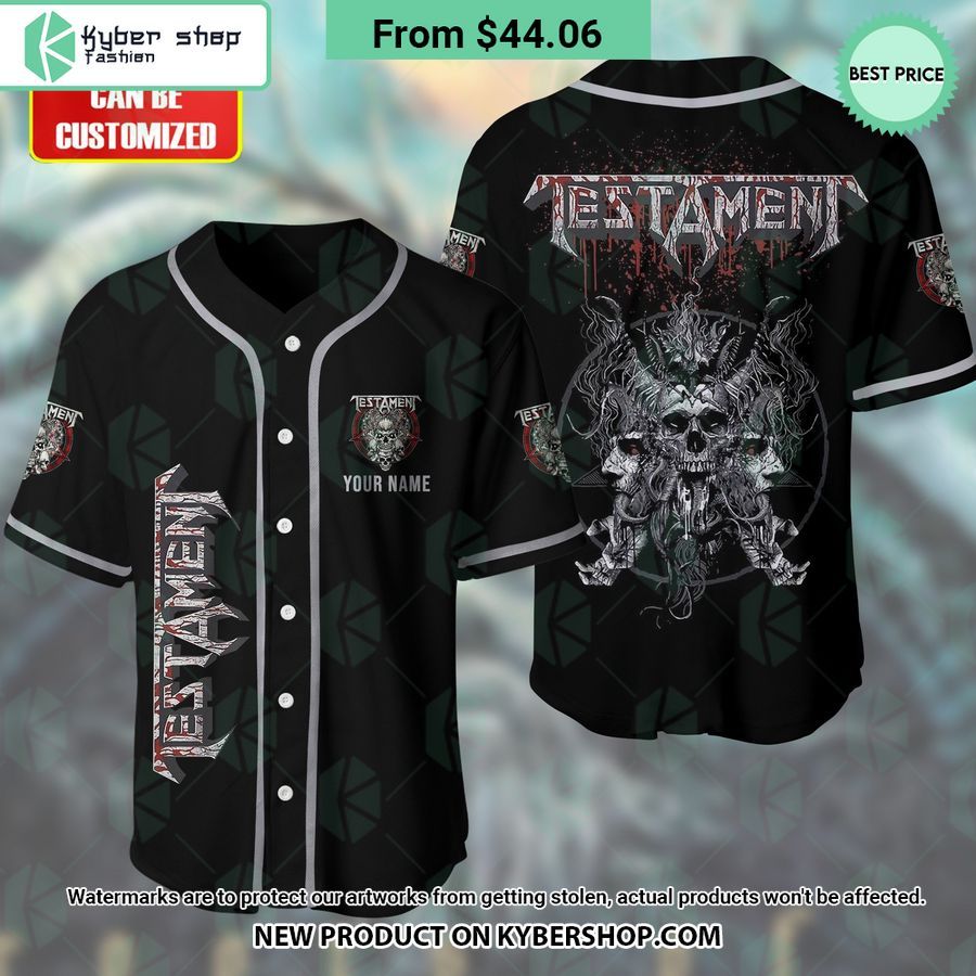 Testament band Skull CUSTOM Baseball Jersey
