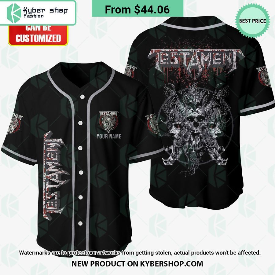 Testament band Skull CUSTOM Baseball Jersey