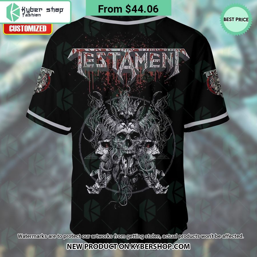 Testament band Skull CUSTOM Baseball Jersey