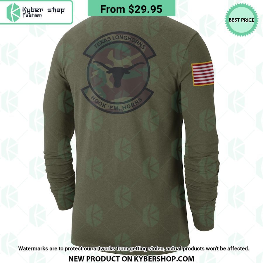 Texas Longhorns Military Salute to Service Veterans Long Sleeve Shirt