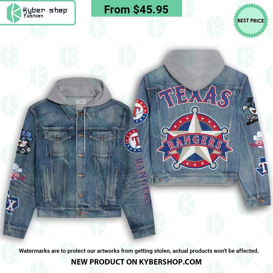 Texas Rangers Hooded Denim Jacket