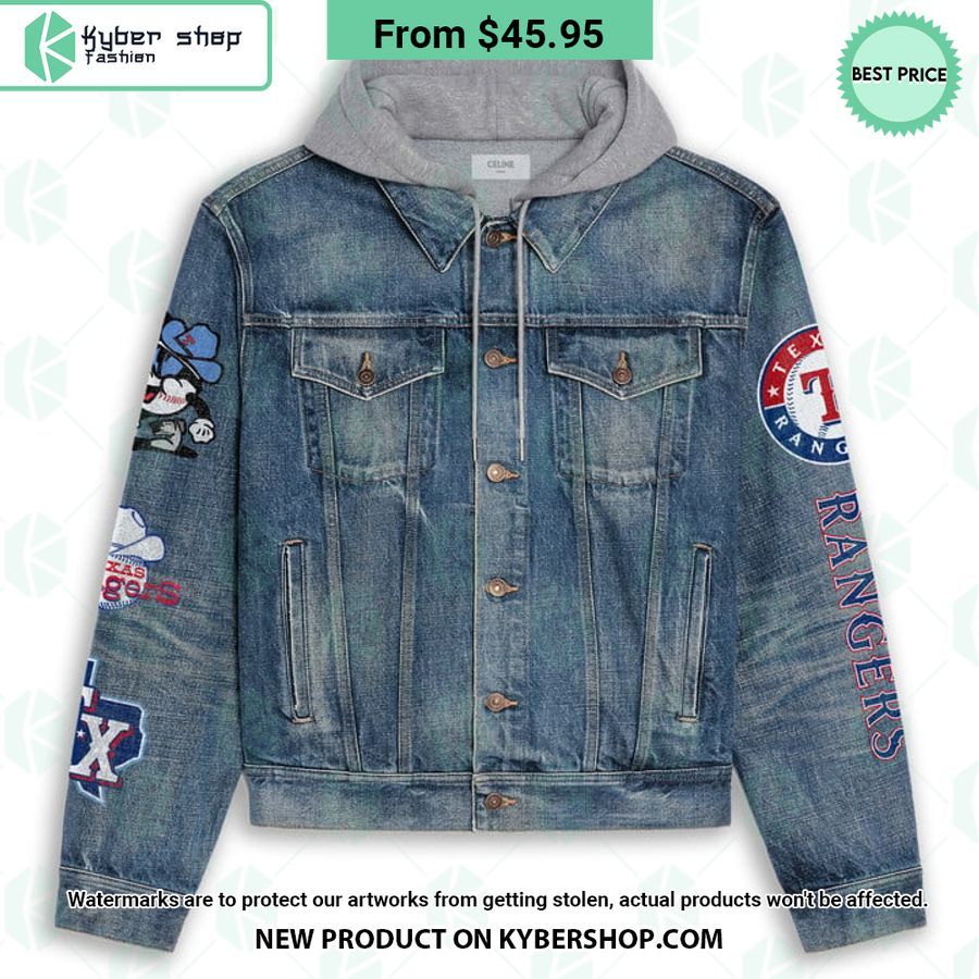 Texas Rangers Hooded Denim Jacket